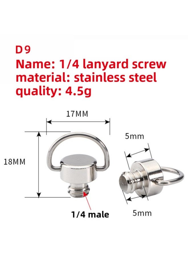 Generic SLR Camera Lanyard Metal Screw 1/4 Fixed Shoulder Strap Micro Single Quick Release Wrist Strap Connection Anti-loss Rope-Body Color:D9 1  - Image 1
