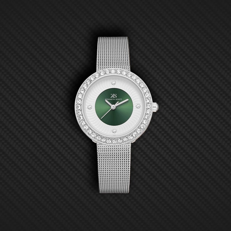 Kenneth Scott Women's PC21 Movement Watch, Analog Display and Stainless Steel Strap - K23535-SMSG, Silver - Image 5