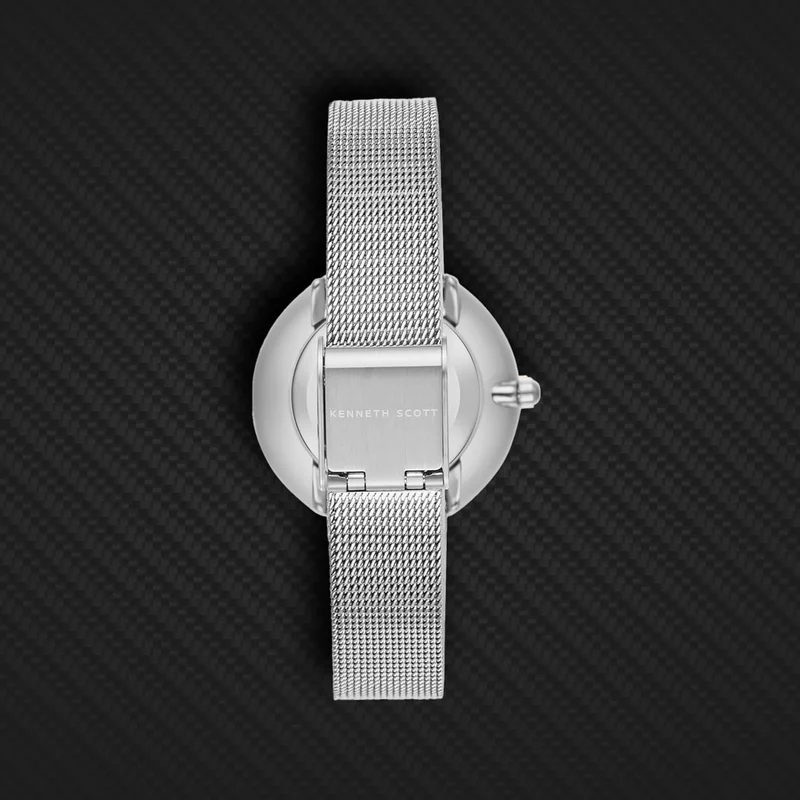 Kenneth Scott Green Kenneth Scott Women's PC21 Movement Watch, Analog Display and Stainless Steel Strap - K23535-SMSG, Silver for Women | Best Price UAE