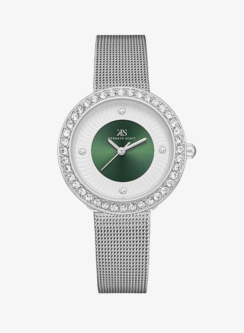 Kenneth Scott Women's PC21 Movement Watch, Analog Display and Stainless Steel Strap - K23535-SMSG, Silver - Image 1