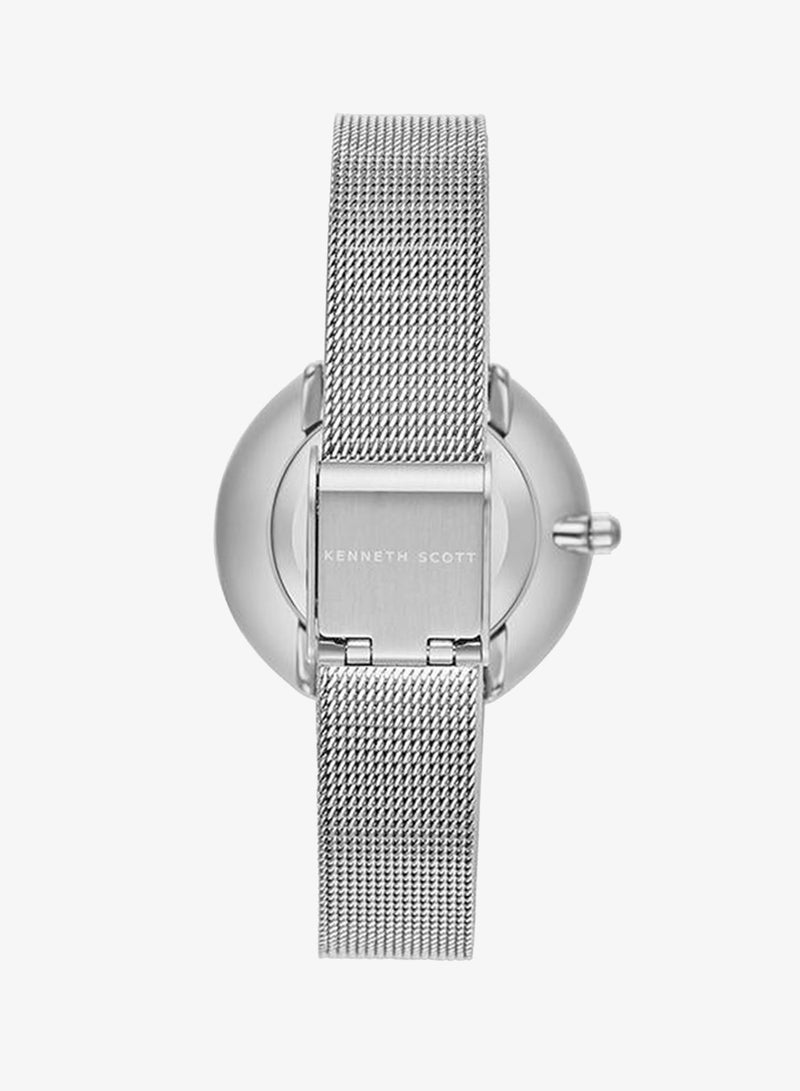 Kenneth Scott Women's PC21 Movement Watch, Analog Display and Stainless Steel Strap - K23535-SMSG, Silver - Image 3