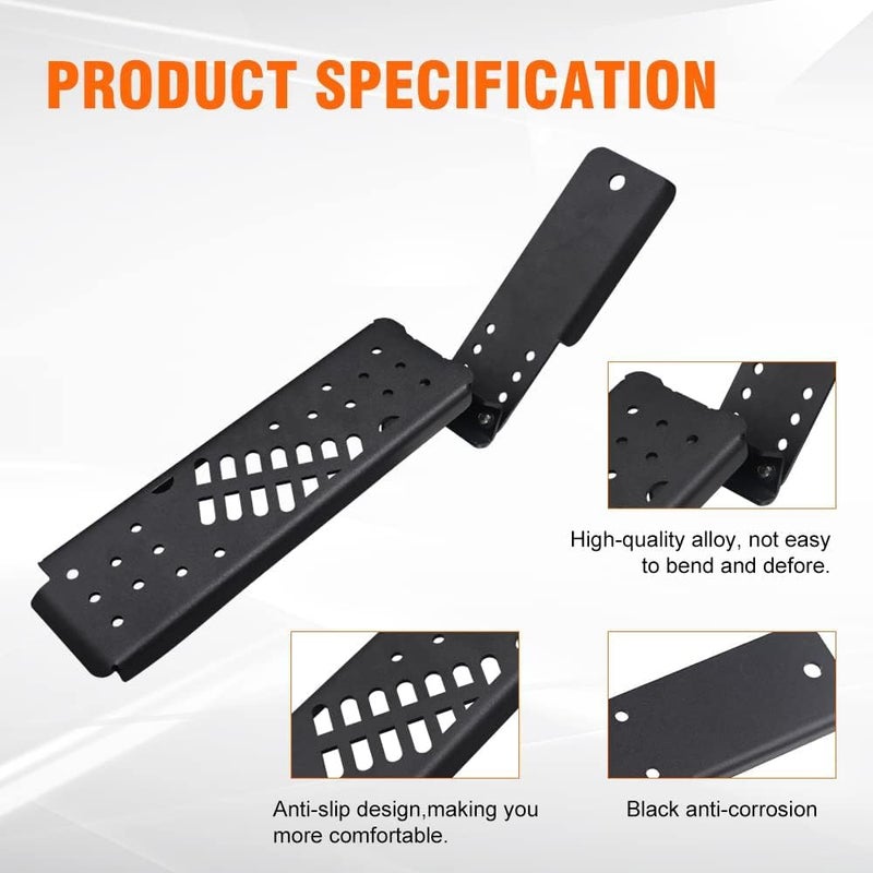 Chelhead JL Dead Pedal, Gladiator Dead Pedal Left Side Foot Rest Kick Panel Compatible with Jeep Wrangler JL/Gladiator JT 2018-2025 (NOT Fit for 4xe Model) (Adjustable, Matte Black) - Image 5