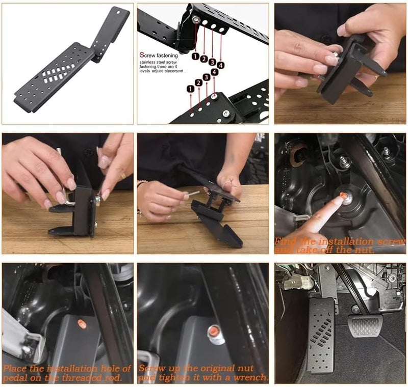 Chelhead JL Dead Pedal, Gladiator Dead Pedal Left Side Foot Rest Kick Panel Compatible with Jeep Wrangler JL/Gladiator JT 2018-2025 (NOT Fit for 4xe Model) (Adjustable, Matte Black) - Image 4