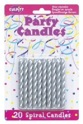 Culpitt 20 Pkg ~ Culpitt Silver Spiral ~ Cake Decorating Candles - Image 4