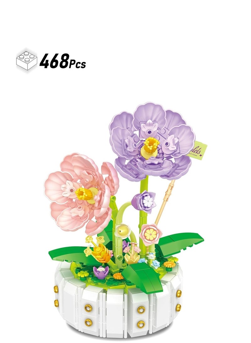 Zikra Flower Bouquet Building Sets Mini Bricks Building Set with Flowers Violets Idea Home D√©cor Botanical Collection Birthday Gift for Adults Women Teens468PCS - Image 1