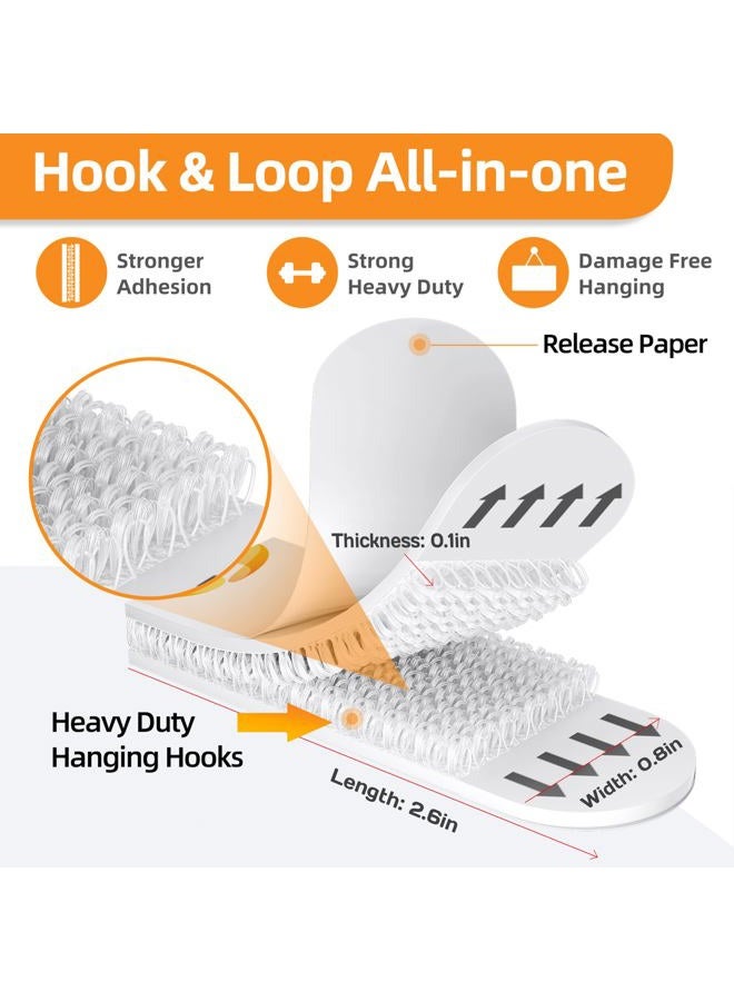 Summerbrite Picture Hanging Strips, Damage Free Hanging Picture Hangers, Picture Hanging Kit, Picture Hanging Hooks Without Nails, Adhesive Tape Wall Strips for Living Room Decor, White 40 Medium Pairs(80 Strips) - Image 2