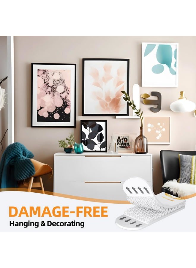 Summerbrite Picture Hanging Strips, Damage Free Hanging Picture Hangers, Picture Hanging Kit, Picture Hanging Hooks Without Nails, Adhesive Tape Wall Strips for Living Room Decor, White 40 Medium Pairs(80 Strips) - Image 5
