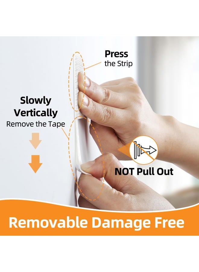Summerbrite Picture Hanging Strips, Damage Free Hanging Picture Hangers, Picture Hanging Kit, Picture Hanging Hooks Without Nails, Adhesive Tape Wall Strips for Living Room Decor, White 40 Medium Pairs(80 Strips) - Image 4