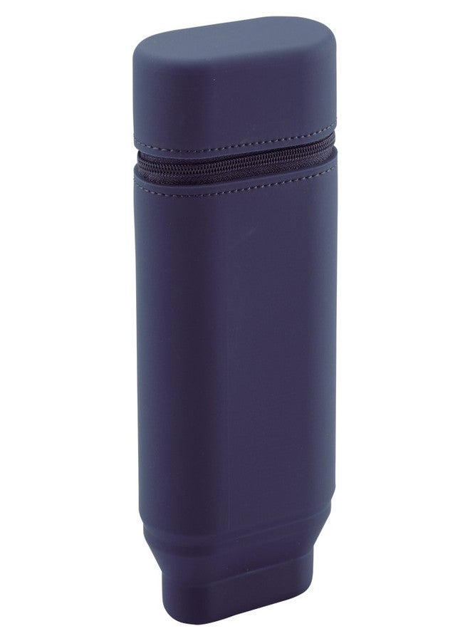 LIHIT LAB A7695-11 Stand Pen Case, Oval Type, Large, Navy - Image 1