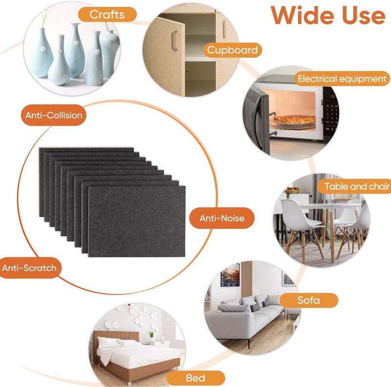 DIY Crafts 8, 40 X 40 mm Square, 8 Pcs, 40 X 40 mm Square, Black Furniture Felt Pads Self Adhesive Protects Kitchen Cabinets, Drawers, Desks Furniture Against Bumps Scratches B(8, 40 X 40 mm Square) - Image 3