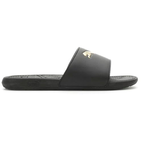 PUMA Men's Cool Cat 2.0 Slide Sandal, SPORT-Puma Black-Puma Team Gold, 12 - Image 1