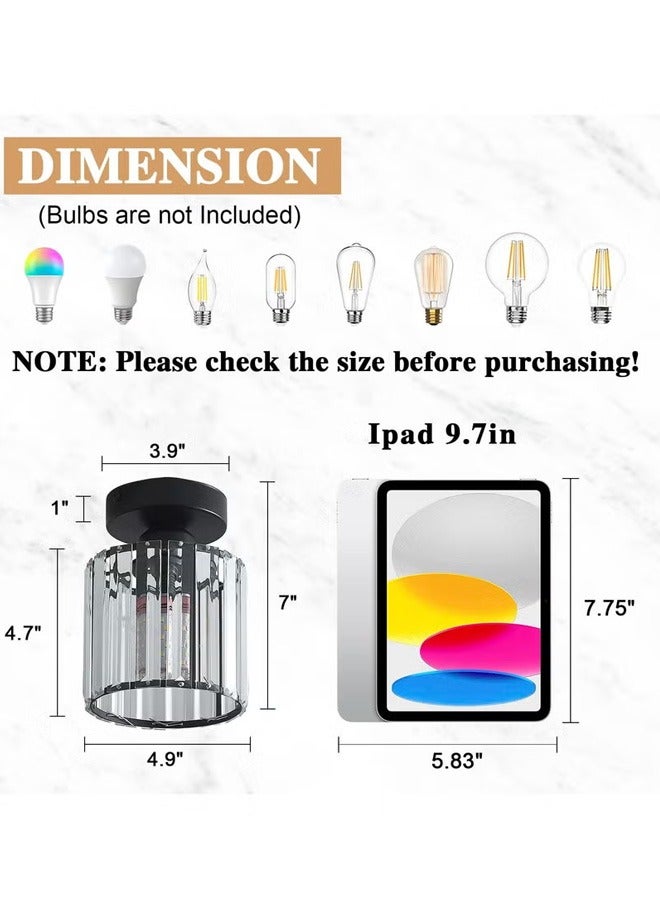 oldlaiben Crystal Ceiling Light, Corridor Light, Creative Luxury Simple Modern Crystal Bedroom Ceiling Light, Semi Flush Mount Light, for Bedroom, Entryway, Bathroom, Hallway, Kitchen  - Image 2