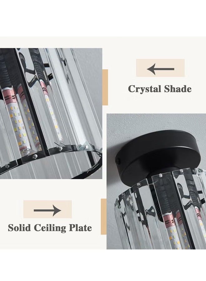 oldlaiben Crystal Ceiling Light, Corridor Light, Creative Luxury Simple Modern Crystal Bedroom Ceiling Light, Semi Flush Mount Light, for Bedroom, Entryway, Bathroom, Hallway, Kitchen  - Image 4