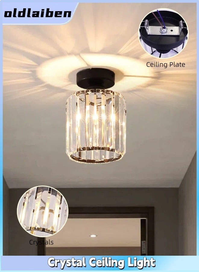 oldlaiben Crystal Ceiling Light, Corridor Light, Creative Luxury Simple Modern Crystal Bedroom Ceiling Light, Semi Flush Mount Light, for Bedroom, Entryway, Bathroom, Hallway, Kitchen  - Image 1