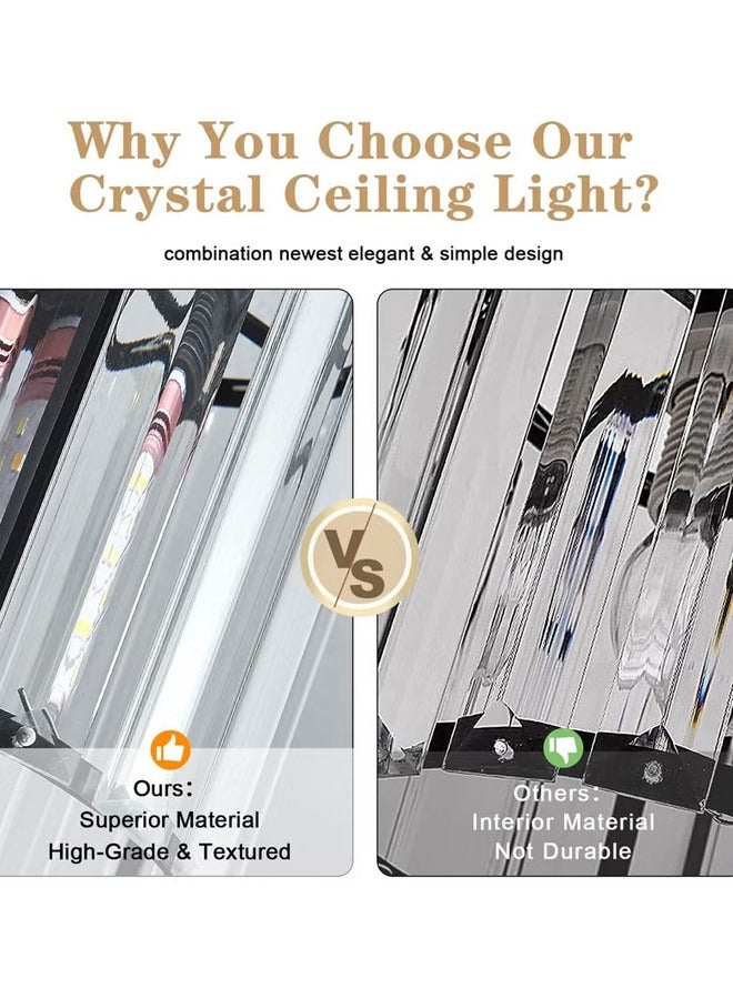 oldlaiben Crystal Ceiling Light, Corridor Light, Creative Luxury Simple Modern Crystal Bedroom Ceiling Light, Semi Flush Mount Light, for Bedroom, Entryway, Bathroom, Hallway, Kitchen  - Image 5