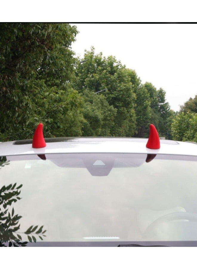 Cool and cute bull horn car exterior decoration stickers, universal for roof, hood, front and back decorations inside and outside the car. - Image 1