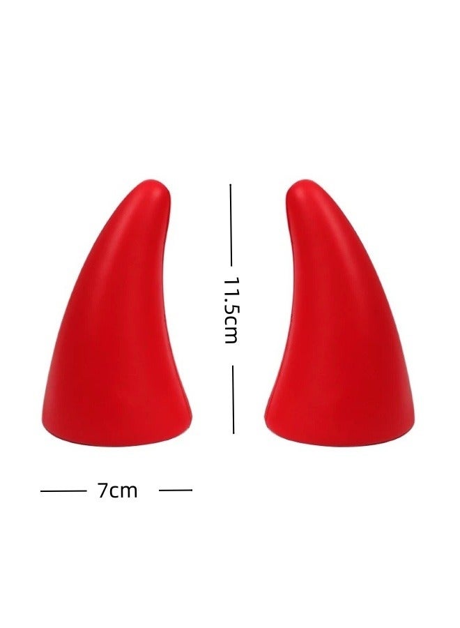 Cool and cute bull horn car exterior decoration stickers, universal for roof, hood, front and back decorations inside and outside the car. - Image 2