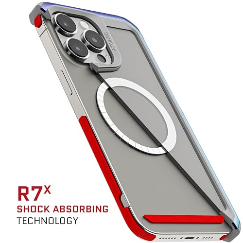 Ghostek Atomic Slim for iPhone 15 Pro Max Case, Compatible with Magnetic MagSafe Accessories, Aluminum Iridescent Fluorescent Bumper, Heavy Duty Protection (6.7 Inch, Prismatic) - Image 5