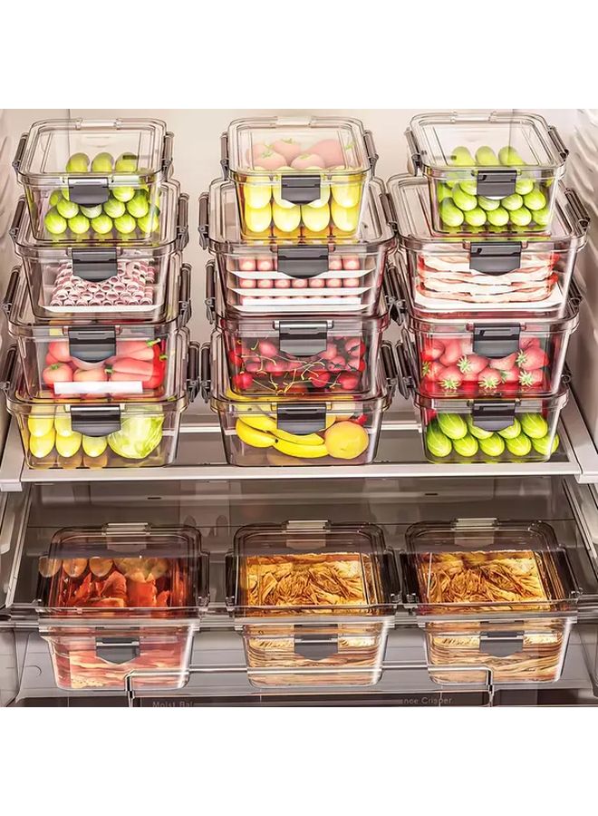 12pcs 6 Lids 6 Containers Stackable Reusable PET Transparent Food Storage Set - Image 2