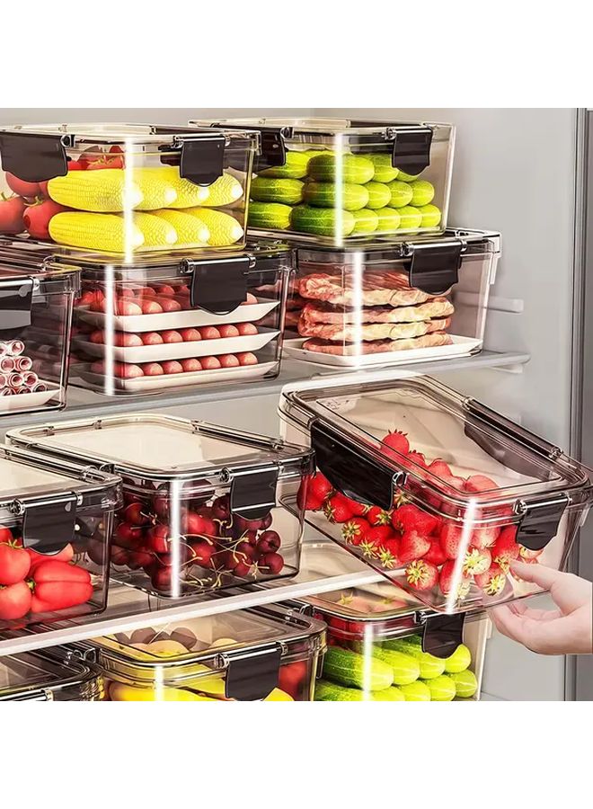 12pcs 6 Lids 6 Containers Stackable Reusable PET Transparent Food Storage Set - Image 1