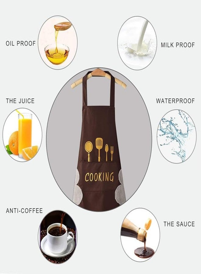 NFI essentials Kitchen Apron for Women Men with Hand-wiping Side Towel and Big Front Pocket, Waterproof Apron for Kitchen, Cooking Chef BBQ, Kitchen Accessories items for Home Cooking - Image 5