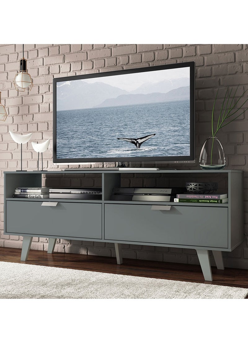 ماديسا حامل تلفزيون ببابين، للتلفزيونات حتى 55 بوصة، خشب، 136 عرض × 54 ارتفاع × 39 عمق سنتيمتر - رمادي - Image 1