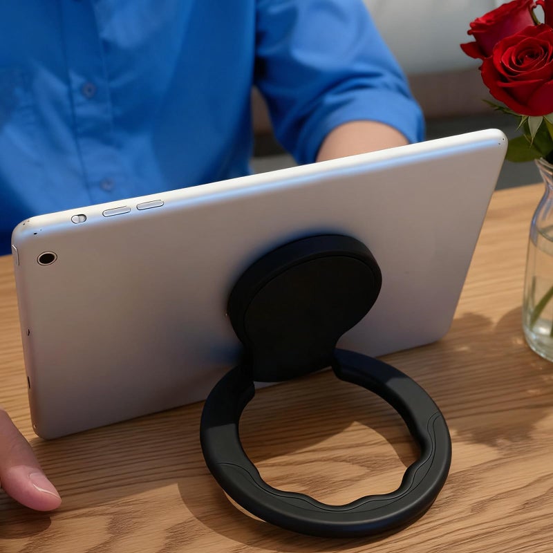 Hpmjz Tablet Stand with Hand Strap Universal Tablet Hand Strap Holder 360 Degree Rotating Sticky Tablets Stand Loop Fastening Handle Grip with Adjustable Length for All 7-11" Tablets (Ring Shape) - Image 3