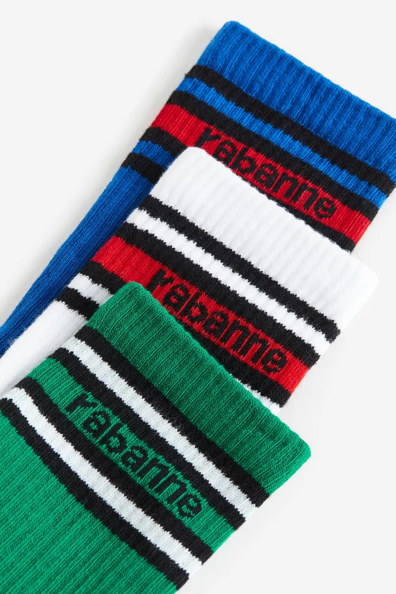 H&M 3-pack motif-detail socks
