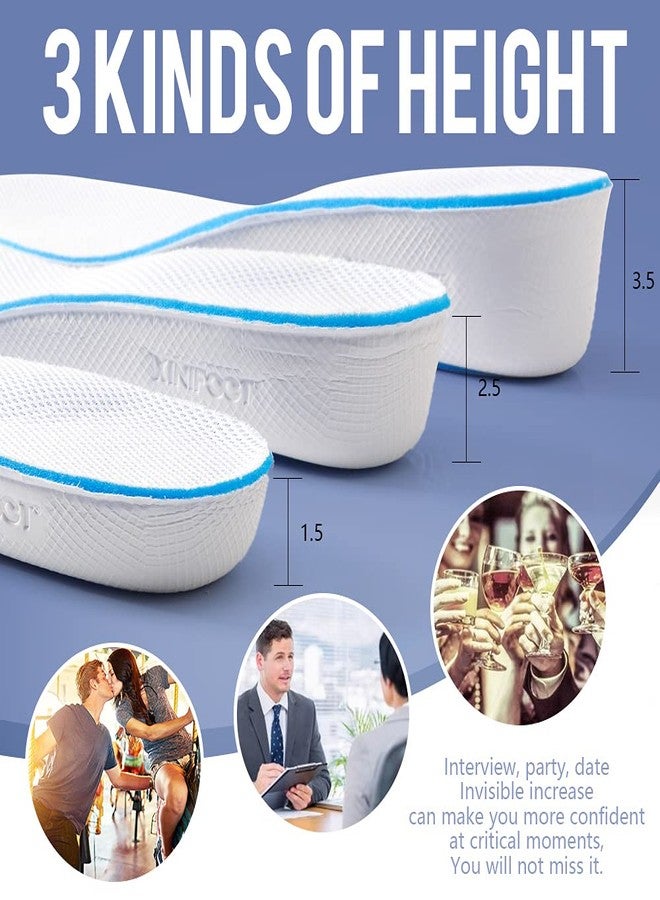 XINIFOOT نعل داخلي لزيادة الطول، داعم لقوس القدم، يسمح بمرور الهواء، نعال داخلية لرفع الكعب، نعال داخلية لرفع القدم للرجال (ارتفاع 3.5 سم) - Image 5
