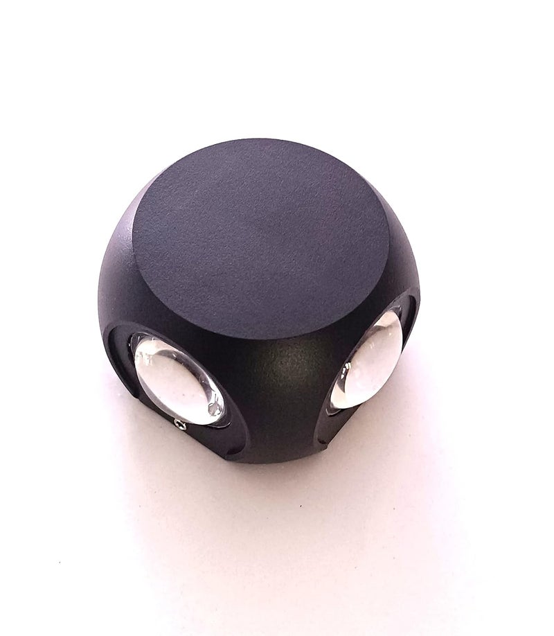 PIXORA 4 Way Oval Up Down LED Outdoor Waterproof IP65 Exterior Wall Step Light Fixture Lamp Warm White Black Body 8 WattsAluminium - Image 2