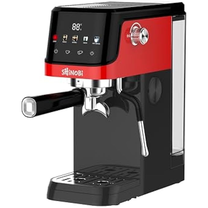 SHINOBI Espresso Coffee Machine With Best Italian Pump20 Bar Touch Screen Big 15L Water Tank Milk Frother Thermoblock Fast Heating1350W Professional Cappuccino  Latte Maker - Image 2