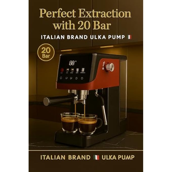 SHINOBI Espresso Coffee Machine With Best Italian Pump20 Bar Touch Screen Big 15L Water Tank Milk Frother Thermoblock Fast Heating1350W Professional Cappuccino  Latte Maker - Image 5