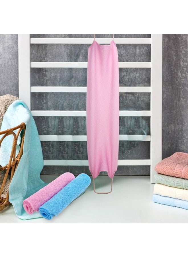 BIGTHREE 2Pcs Back Scrubber Body Bath Pull Strap Scrubber, Double-Sided Nylon Body Washcloth for Deep Cleansing, Washers Stretchable Shower Scrubber, Shower & Bath Essential for Men & Women - Image 4