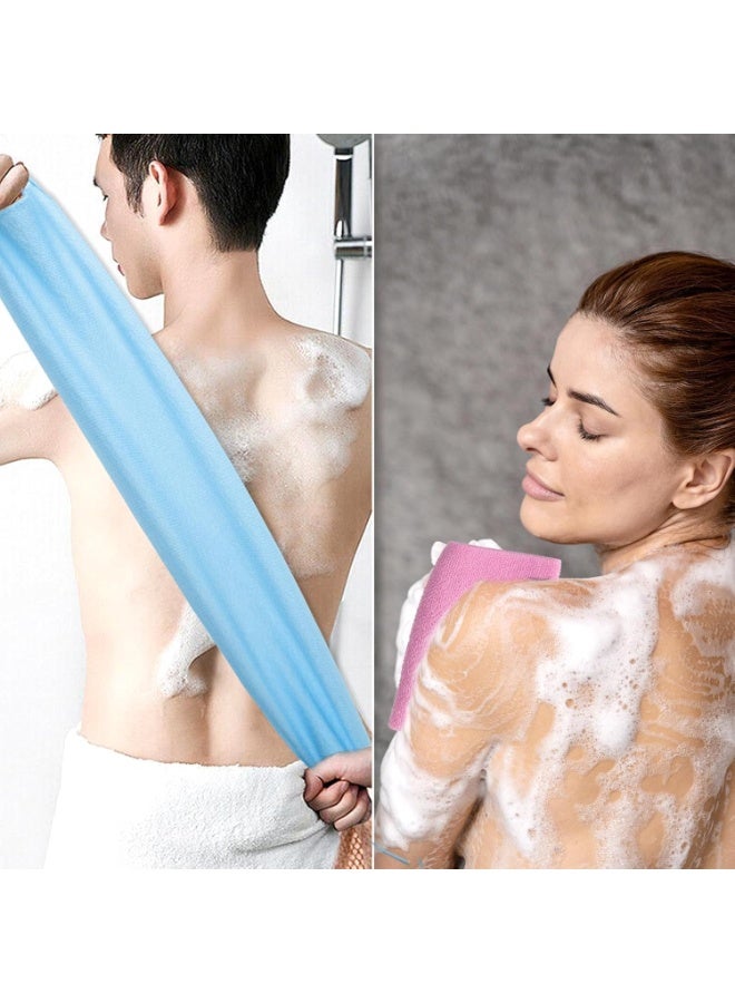 BIGTHREE 2Pcs Back Scrubber Body Bath Pull Strap Scrubber, Double-Sided Nylon Body Washcloth for Deep Cleansing, Washers Stretchable Shower Scrubber, Shower & Bath Essential for Men & Women - Image 5