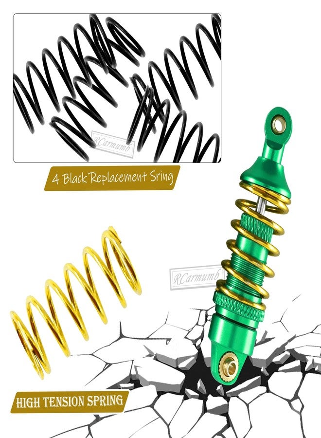 مجموعة ترقيات ممتص الصدمات من Rcarmumb لسيارات التحكم عن بعد بمقياس 1/16 من طراز E-Revo/Mini Summit/Mini Slash، ممتصات صدمات أمامية وخلفية من الألومنيوم، 4 قطع، لون أخضر - Image 3
