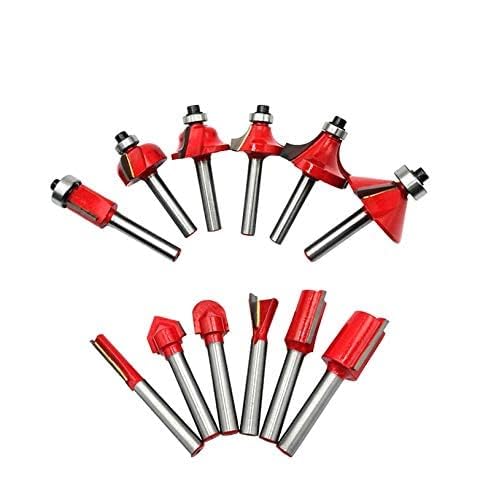 HELLARO 12pcs 6mm Shank Router Bit Set Trimming Straight Corner Beading Bits for Wood Milling Cutter Carbide Cutting Woodwork Tool  - Image 1