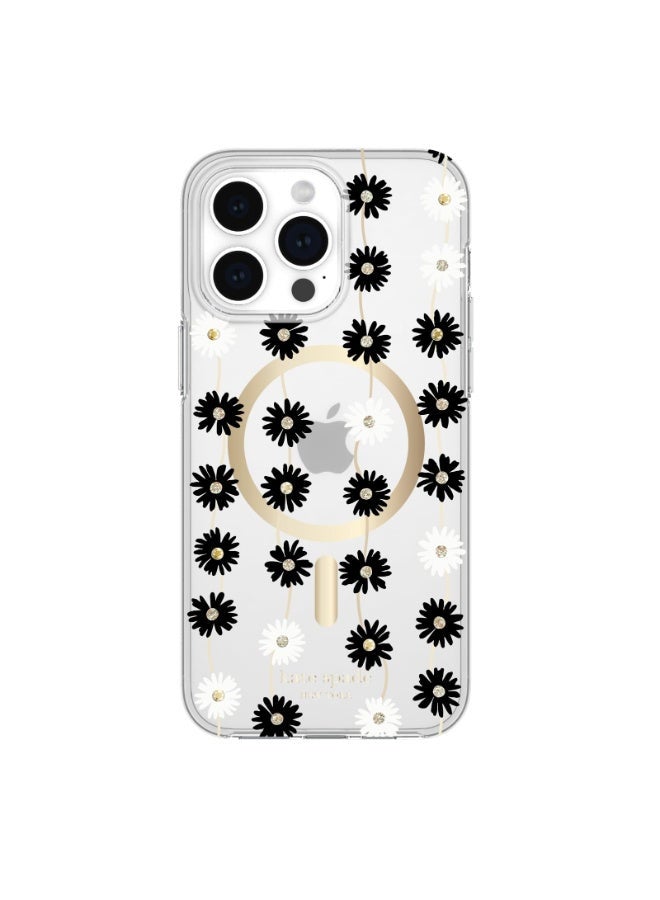Kate Spade Clear Floral Case Compatible with iPhone 15 Pro Max 2023 6.7" - 10Ft Drop Protection Cover, Made from Recycled Materials, Magsafe Wireless Charging Compatible - Daisy Chain  - Image 1
