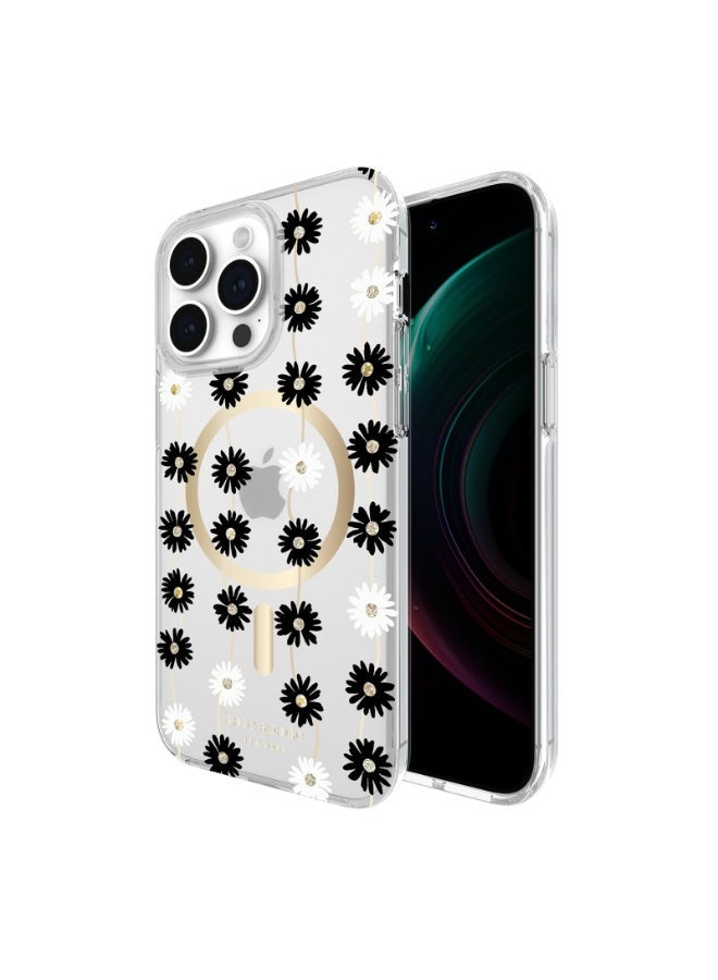 Kate Spade Clear Floral Case Compatible with iPhone 15 Pro Max 2023 6.7" - 10Ft Drop Protection Cover, Made from Recycled Materials, Magsafe Wireless Charging Compatible - Daisy Chain  - Image 2