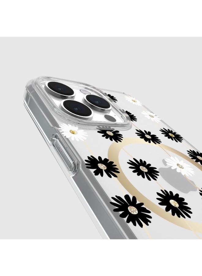 Kate Spade Clear Floral Case Compatible with iPhone 15 Pro Max 2023 6.7" - 10Ft Drop Protection Cover, Made from Recycled Materials, Magsafe Wireless Charging Compatible - Daisy Chain  - Image 3