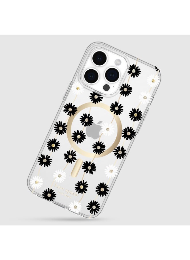 Kate Spade Clear Floral Case Compatible with iPhone 15 Pro Max 2023 6.7" - 10Ft Drop Protection Cover, Made from Recycled Materials, Magsafe Wireless Charging Compatible - Daisy Chain  - Image 4