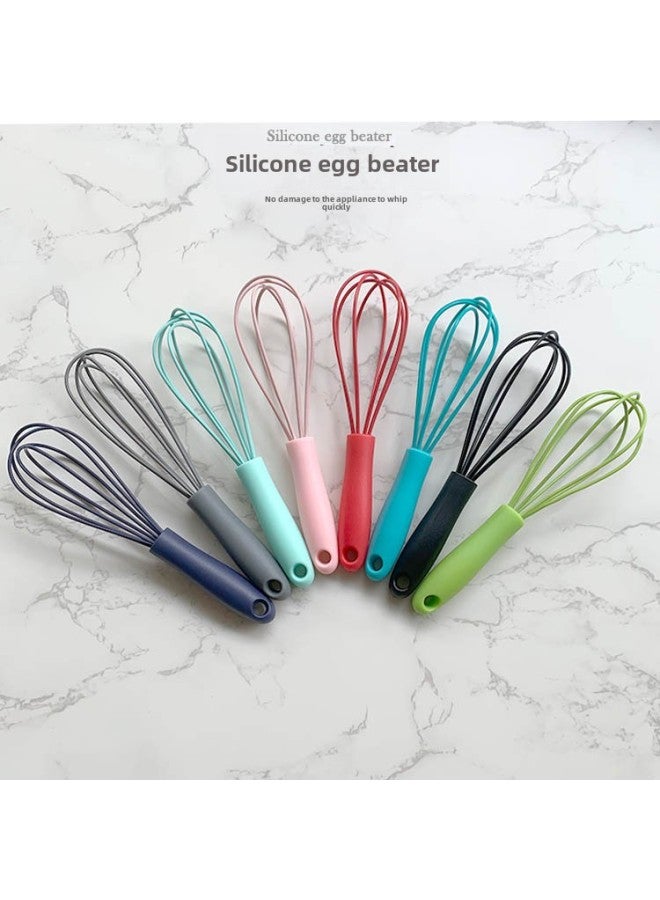6 Inch Silicone Egg Beater Egg Cream Beater Mini Kids Kitchen Baking Tools-Color:Red - Image 2