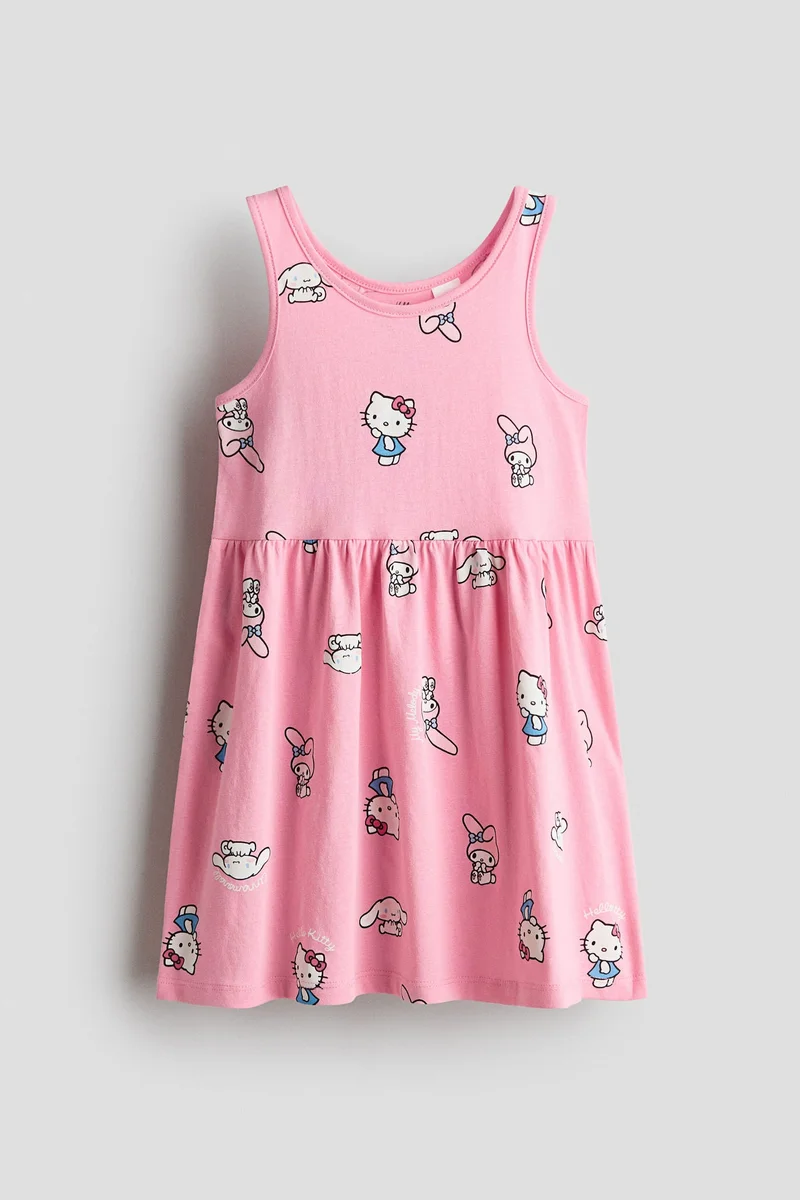 اتش اند ام فستان قطني بطبعة