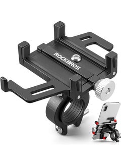 Rockbros Bike Phone Mount Holder Motorcycle & Bicycle Handlebar Cell Phone Holder 360° Rotatable Aluminum Phone Clip for iPhone 11 12 13 Pro Max Mini X XR Xs Plus Samsung S21 S20 S10  - Image 1