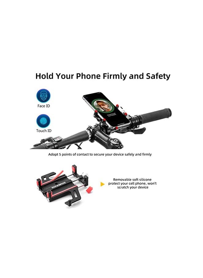 Bike Phone Mount Holder Motorcycle & Bicycle Handlebar Cell Phone Holder 360° Rotatable Aluminum Phone Clip for iPhone 11 12 13 Pro Max Mini X XR Xs Plus Samsung S21 S20 S10 - pzsku/ZCBBE433F4C1F9D67E6AEZ/45/_/1691378810/e83aaa65-3bf0-4432-9ace-f17e1a43dcb3