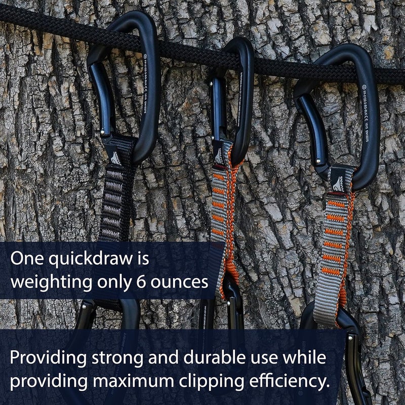 FUSION Climb 6-Pack 11cm Quickdraw Set with Techno Zoom Green Bent Gate Carabiner/Techno Zoom Apple Green Bent Gate Carabiner, Universal - Image 5