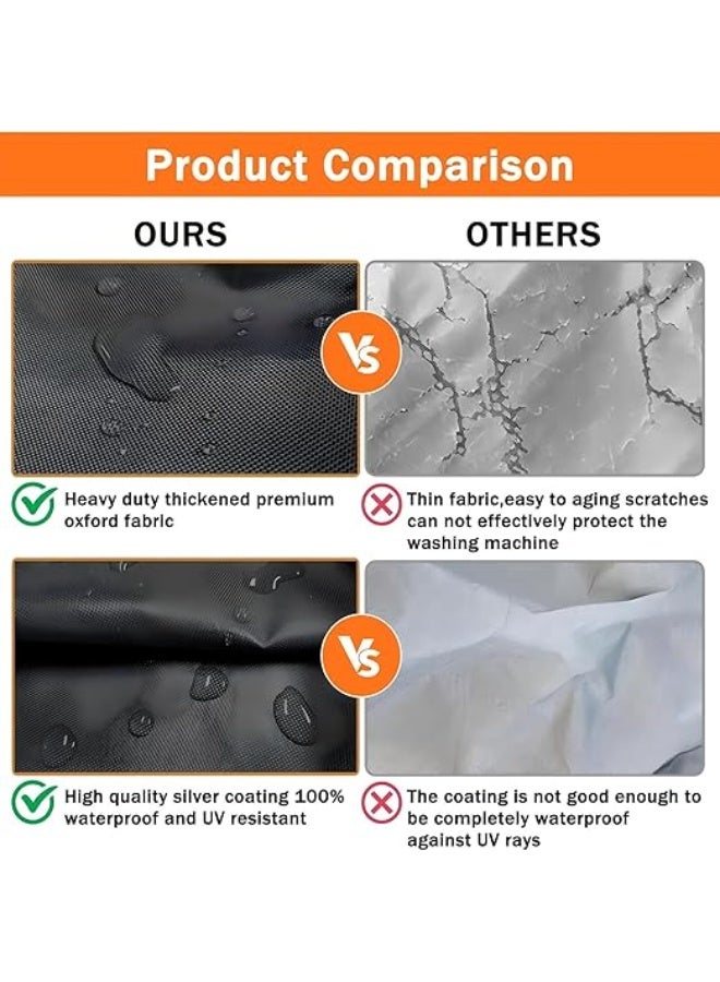 DUNISO غطاء غسالة مقاوم للماء، غطاء غسالة ومجفف بطبقة فضية، مقاوم للشمس، مقاوم للغبار ومقاوم للرذاذ، مناسب للاستخدام الداخلي والخارجي (رمادي، متوسط (8-10 كجم)) - Image 4