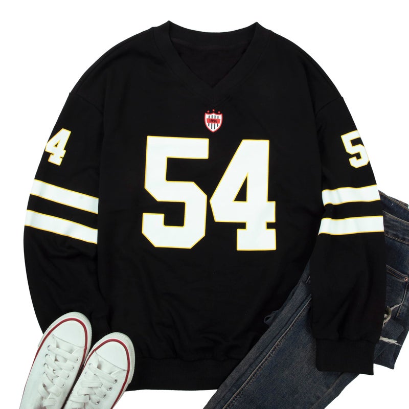 MYHALF Jersey Shirts for Women Cute Number Graphic Sweatshirts V Neck Tshirt Casual Y2k Streetwear Long Sleeve Tops - Image 5