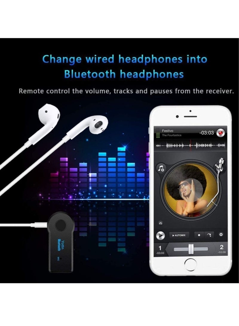 Bluetooth Music Audio Stereo Adapter Receiver for Car AUX IN Home Speaker MP3 - Image 3