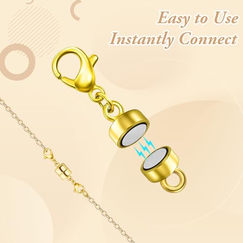 Bonison Lightweight Magnetic Necklace Clasps – 12 Pack Strong-Magnetic Lobster Clasp Extenders, Gold & Silver Jewelry Closures for Quick On/Off and Comfortable Everyday Wear - Image 5