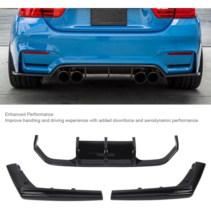 Haofy Rear Bumper Lip Diffuser Glossy Black Sporty Look for F80 M3 F82 M4 F83, Sturdy ABS Material, Enhanced Performance, Fits M Bumper - Image 4